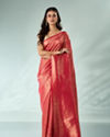 Mohey Women Pink Silk Saree with Weave Design