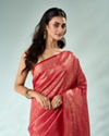 Mohey Women Pink Silk Saree with Weave Design