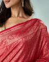 Mohey Women Pink Silk Saree with Weave Design