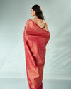 Mohey Women Pink Silk Saree with Weave Design