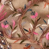 Fawn Organza Saree with Stone and Thread Work