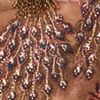Peach Organza Saree with Stone and Thread Work