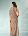 Mohey Women Peach Organza Saree with Stone Work