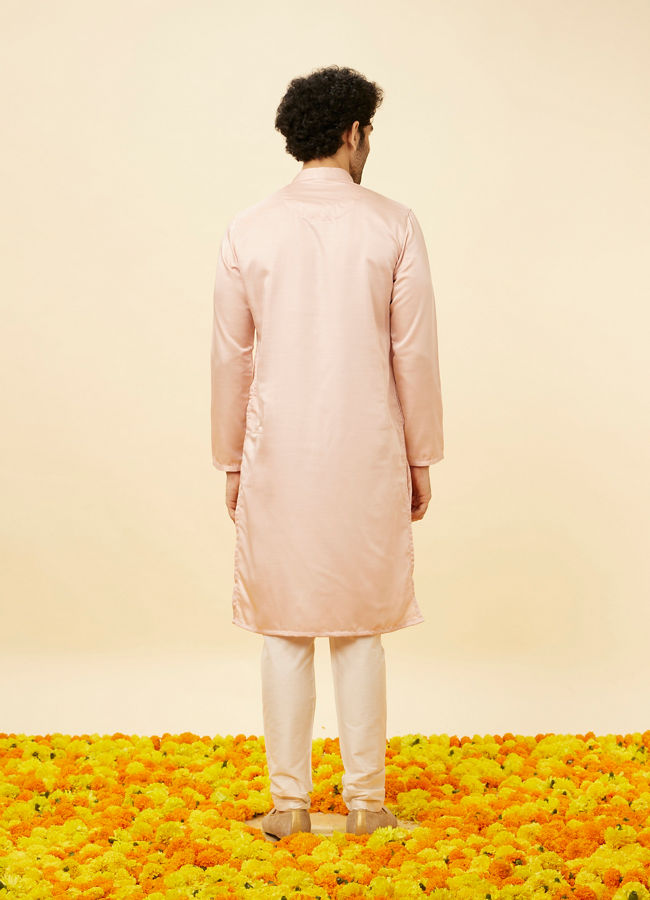 Manyavar Men Rose Pink Classic Kurta Set