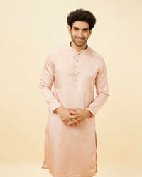 Manyavar Men Rose Pink Classic Kurta Set