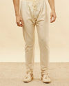 Manyavar Men Canary Yellow Jaal Patterned Kurta Set