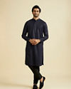 Manyavar Men Blue Georgette Festive Kurta Pajama