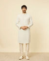 Manyavar Men Pista Green Chikankari Embroidered Sequin Kurta Set