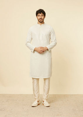 Manyavar Men Pista Green Chikankari Embroidered Sequin Kurta Set image number 2