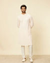 Manyavar Men Peach Pearl Chikankari Kurta Set