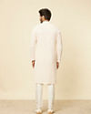 alt message - Manyavar Men Peach Pearl Chikankari Kurta Set image number 5