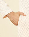 alt message - Manyavar Men Peach Pearl Chikankari Kurta Set image number 3