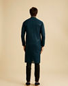 Manyavar Men Teal Blue Elegance Kurta Pajama
