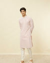 alt message - Manyavar Men Purple Chikankari Kurta Set image number 2