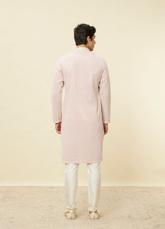 Manyavar Men Purple Chikankari Kurta Set