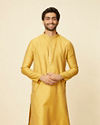 Mustard Leaf Patterned Kurta Set