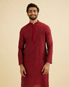 Maroon Red Bel Buti Patterned Kurta Set