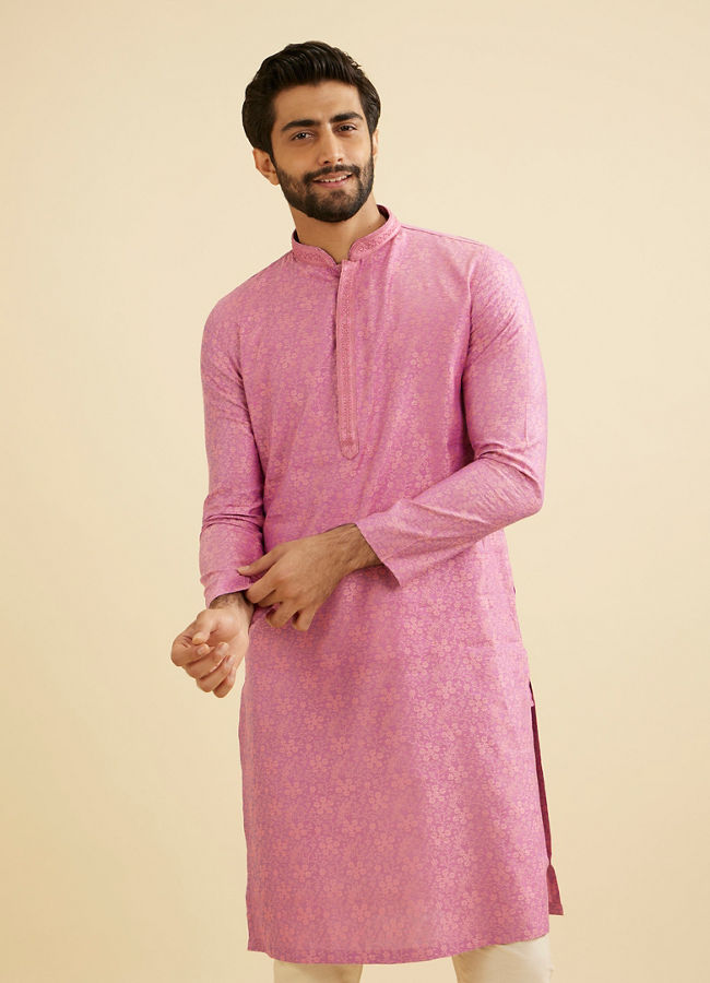 Manyavar Men Dusty Pink Elegance Kurta Pajama image number 0