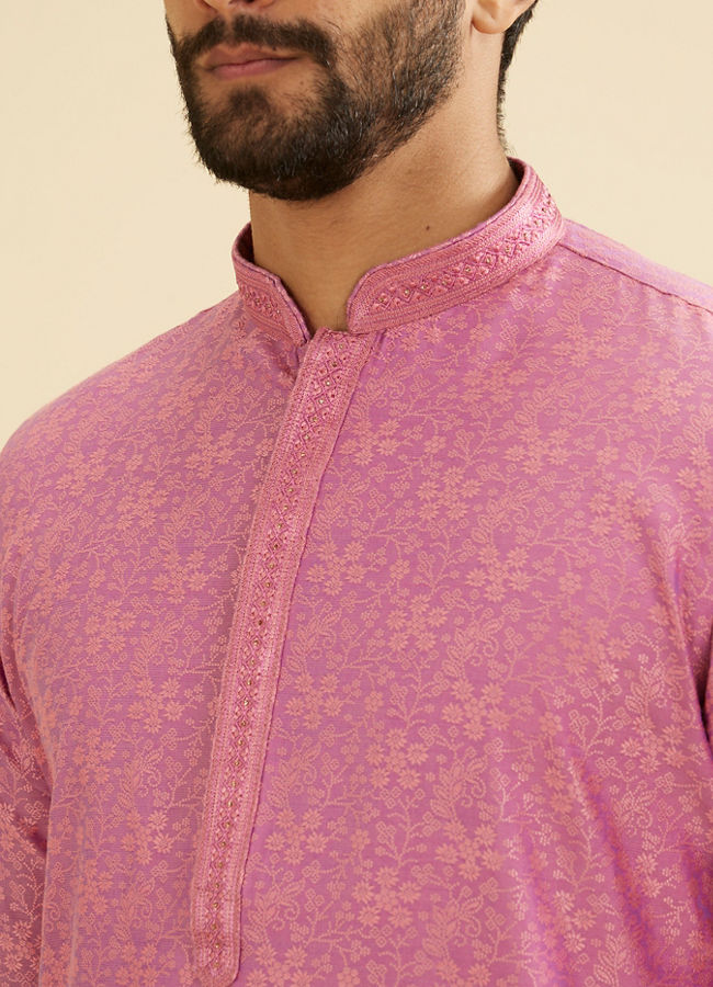 Manyavar Men Dusty Pink Elegance Kurta Pajama image number 1