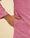 Manyavar Men Dusty Pink Elegance Kurta Pajama image number 3