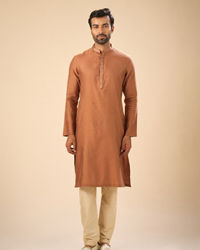 Manyavar Men Dapper Tan Kurta Pajama