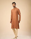 Manyavar Men Dapper Tan Kurta Pajama