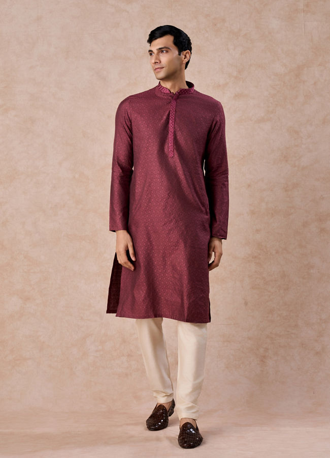 Manyavar Men Antique Pink Majesty Kurta Pajama