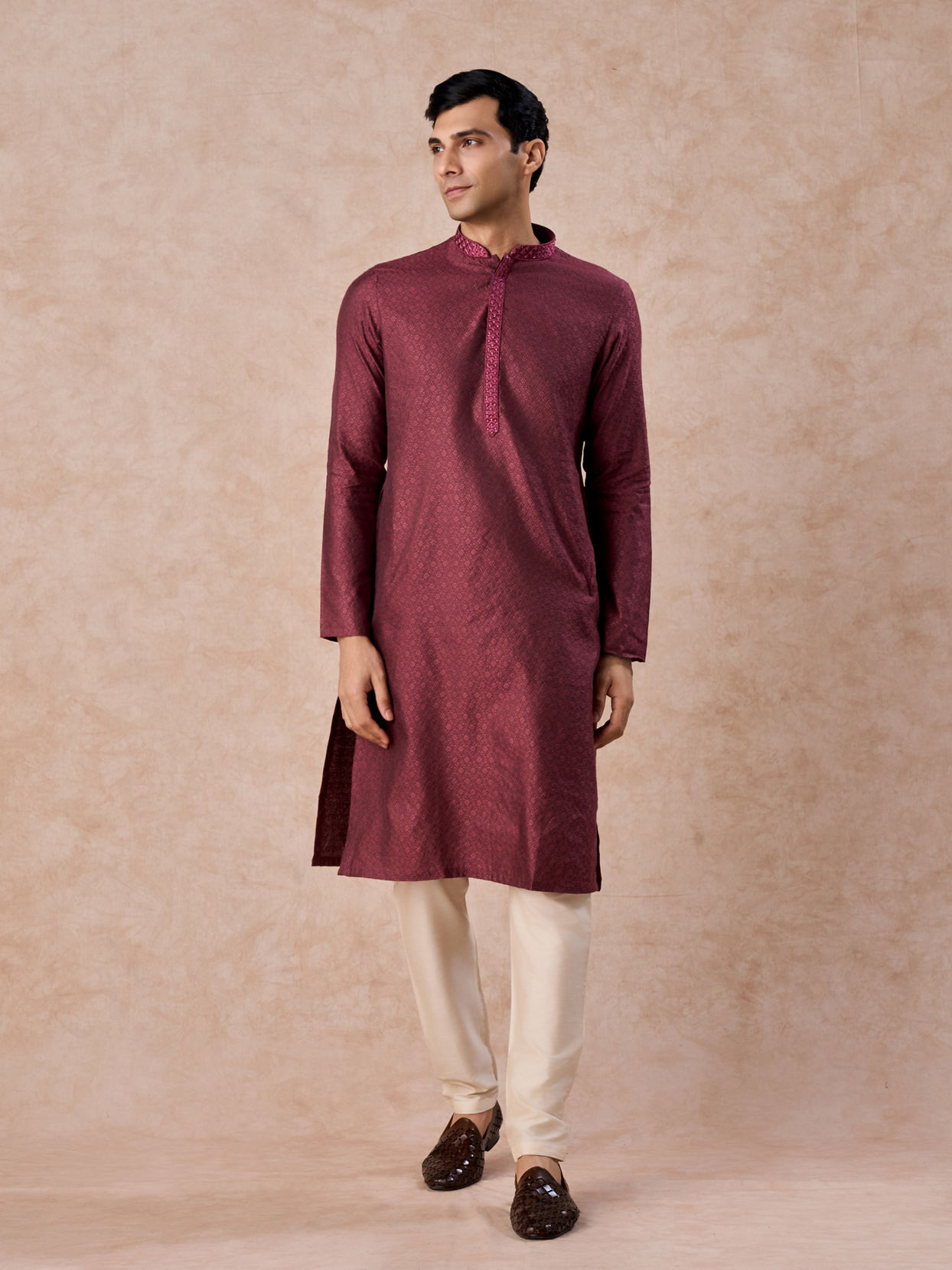 Manyavar Men Antique Pink Majesty Kurta Pajama