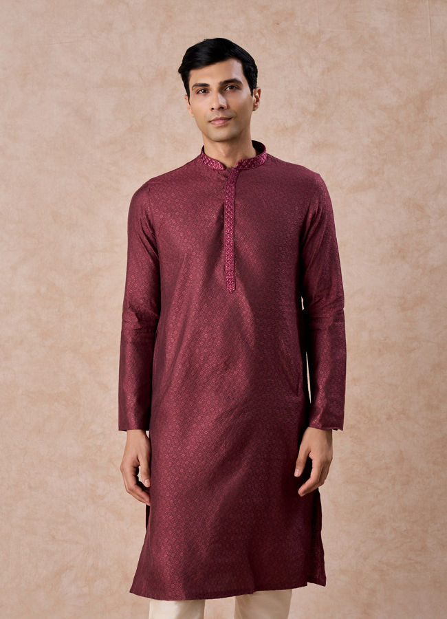 Manyavar Men Antique Pink Majesty Kurta Pajama