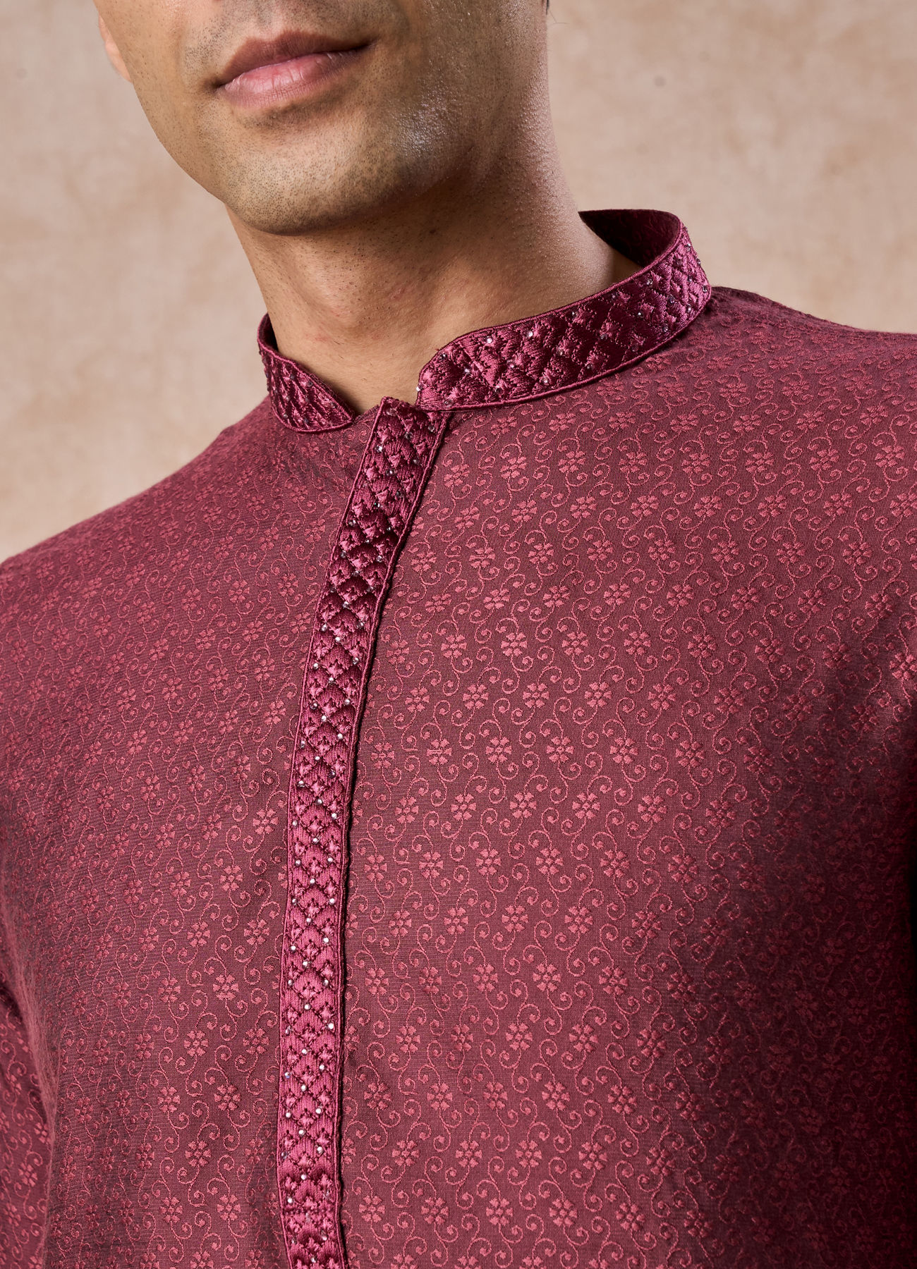 Manyavar Men Antique Pink Majesty Kurta Pajama