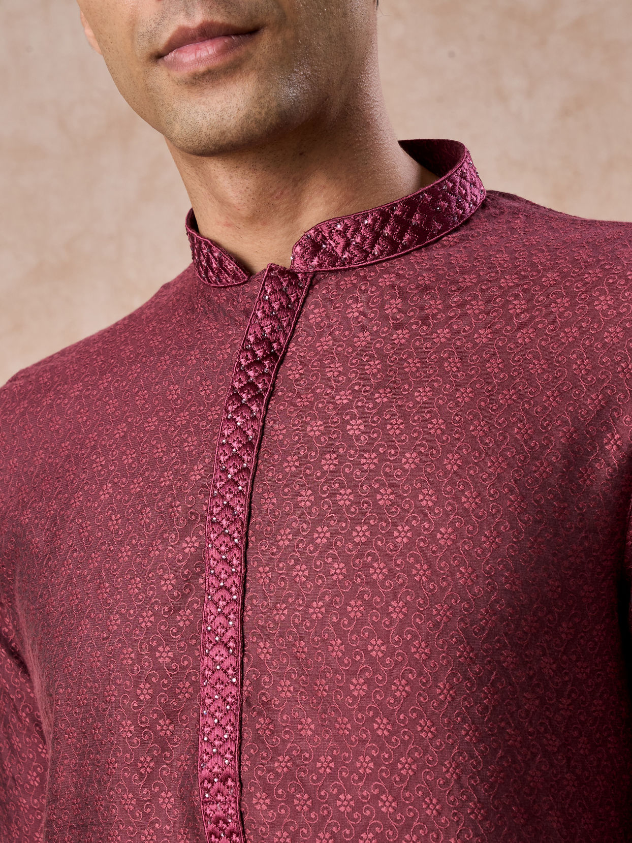 Manyavar Men Antique Pink Majesty Kurta Pajama