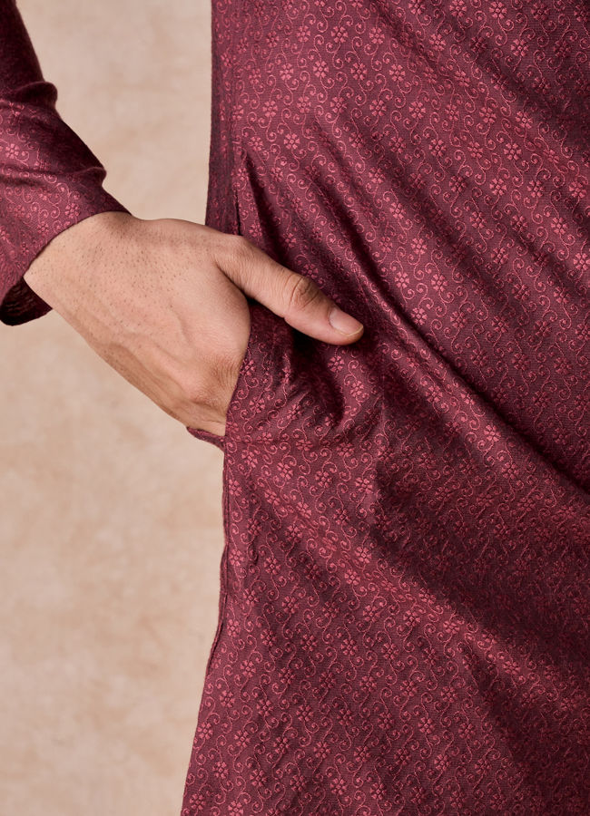 Manyavar Men Antique Pink Majesty Kurta Pajama