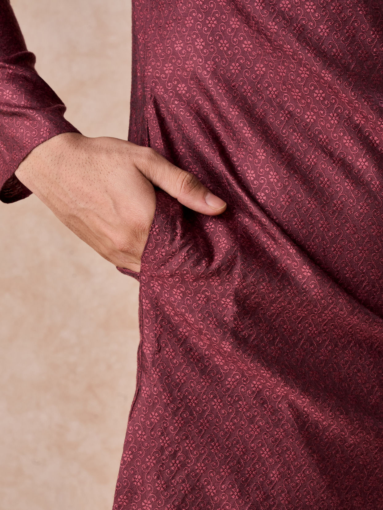 Manyavar Men Antique Pink Majesty Kurta Pajama