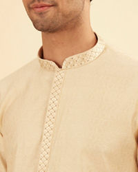 Manyavar Men Beige Delight Kurta Pajama