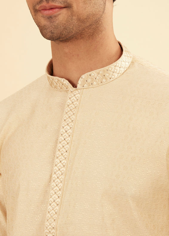 Manyavar Men Beige Delight Kurta Pajama