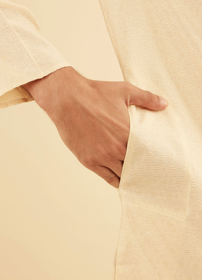 Manyavar Men Beige Delight Kurta Pajama