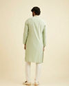 alt message - Manyavar Men Emerald Serenity Kurta Pajama Set image number 5