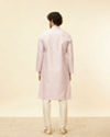 alt message - Manyavar Men Light Lilac Floral Patterned Kurta Set image number 5