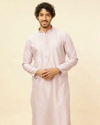 Manyavar Men Light Lilac Floral Patterned Kurta Set