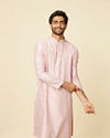 Manyavar Men Seashell Pink Imperial Printed Kurta Set image number 0