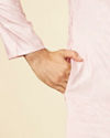Manyavar Men Seashell Pink Imperial Printed Kurta Set