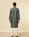 Manyavar Men Light Mid Green Jaal Chowkadi Patterned Kurta Set