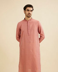 Manyavar Men Glorious Pink Kurta Pajama Ensemble