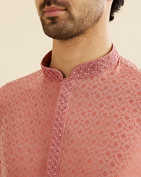 Manyavar Men Glorious Pink Kurta Pajama Ensemble