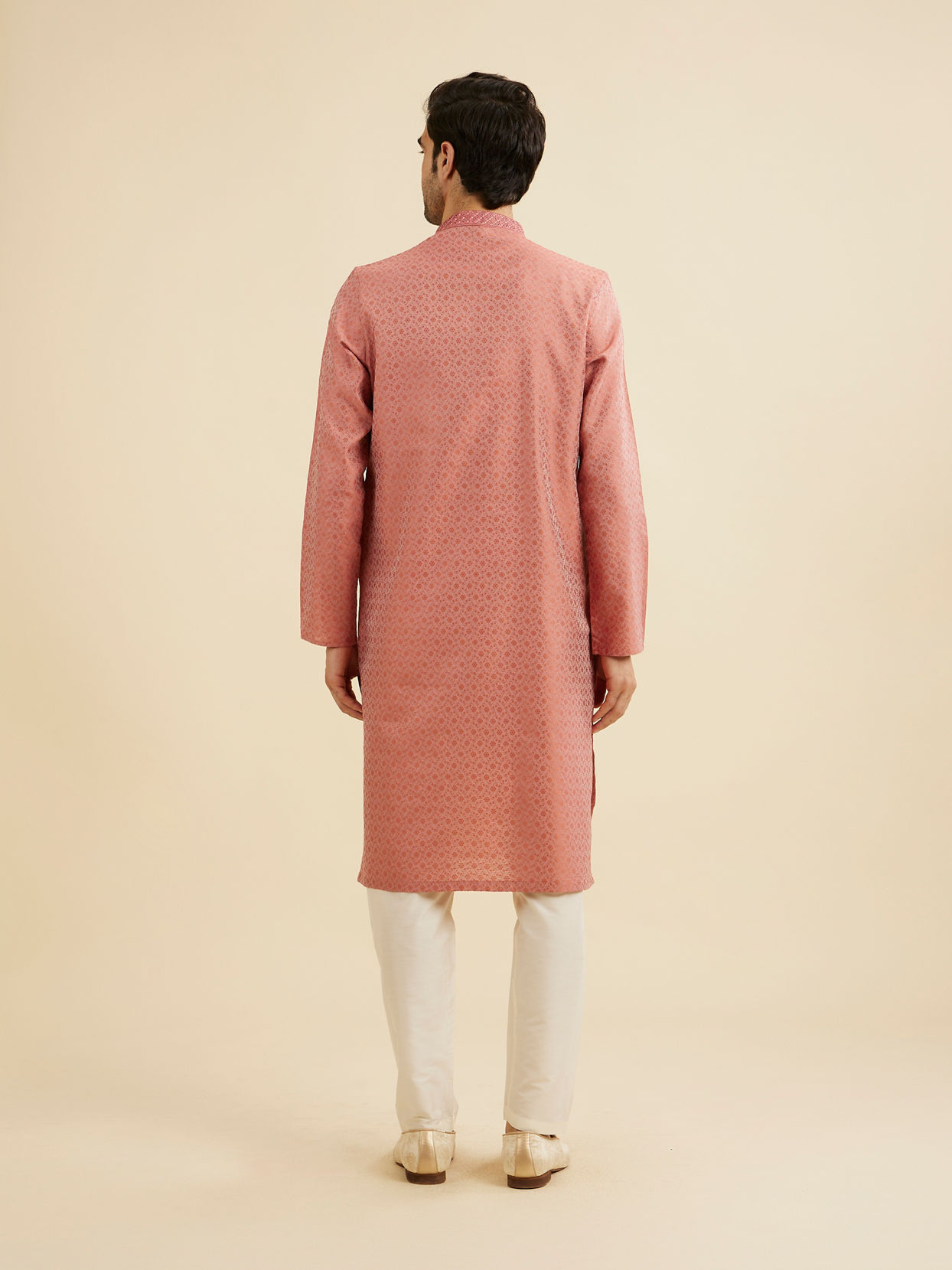 Manyavar Men Glorious Pink Kurta Pajama Ensemble