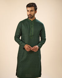 Manyavar Men Dark Green Serenity Kurta Pajama