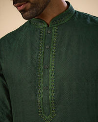 Manyavar Men Dark Green Serenity Kurta Pajama
