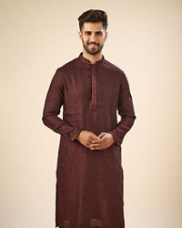 Manyavar Men Wine Elegance Kurta Pajama