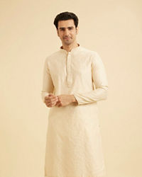 Manyavar Men Flaunting Beige Elegance Kurta Pajama