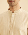 Manyavar Men Flaunting Beige Elegance Kurta Pajama